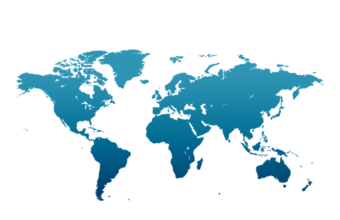 Grafic worldmap with radiant.