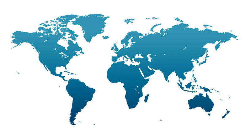 Grafische Weltkarte mit Farbverlauf.