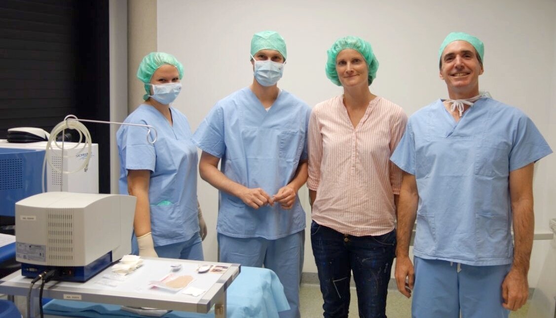 Maria Widdermann, Dennis von Rüden, Nadine Dietrich and Dr Diego de Ortueta, Aurelios Eye Clinic