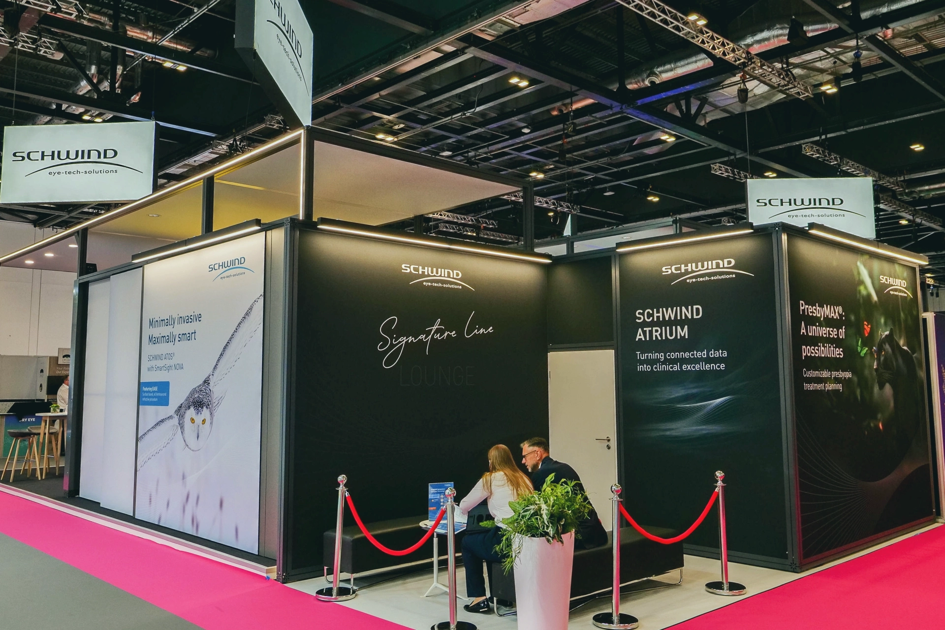 SCHWIND welcome desk at booth