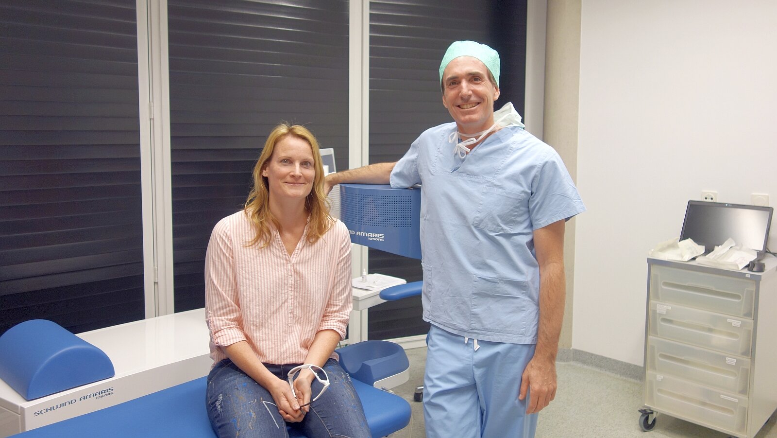 Client Nadine Dietrich with her attending physician Dr. de Ortueta