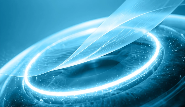 Keyvisual of eye treated with EASE (Epithelial All-femtosecond Surface Excision)
