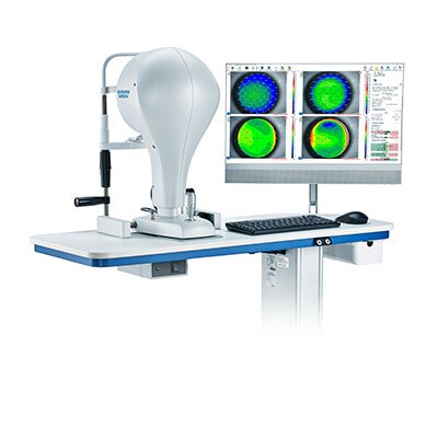 Diagnostic device Combi Wavefront Analyzer with results screen on white background