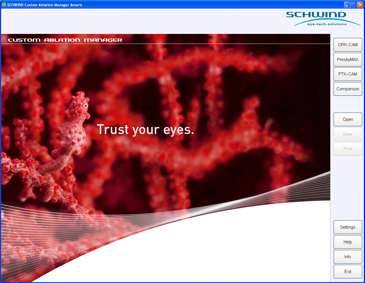 Bildschirm-Interface mit Imagemotiv "rotes Seepferd"