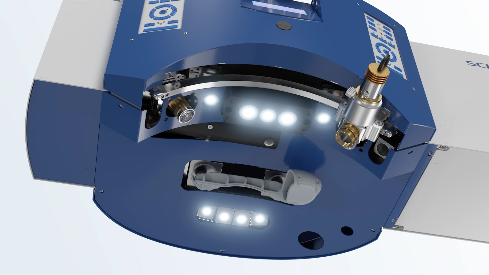 Close-up of the products` laser area