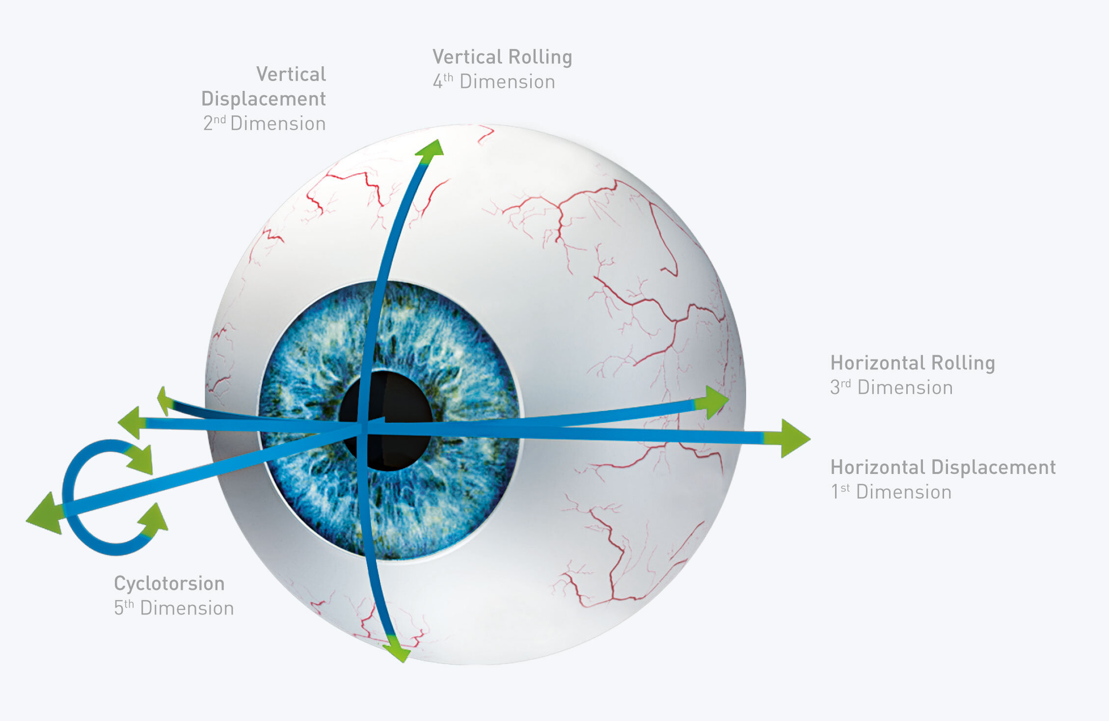 Eye-model with visualizing of the five dimensions