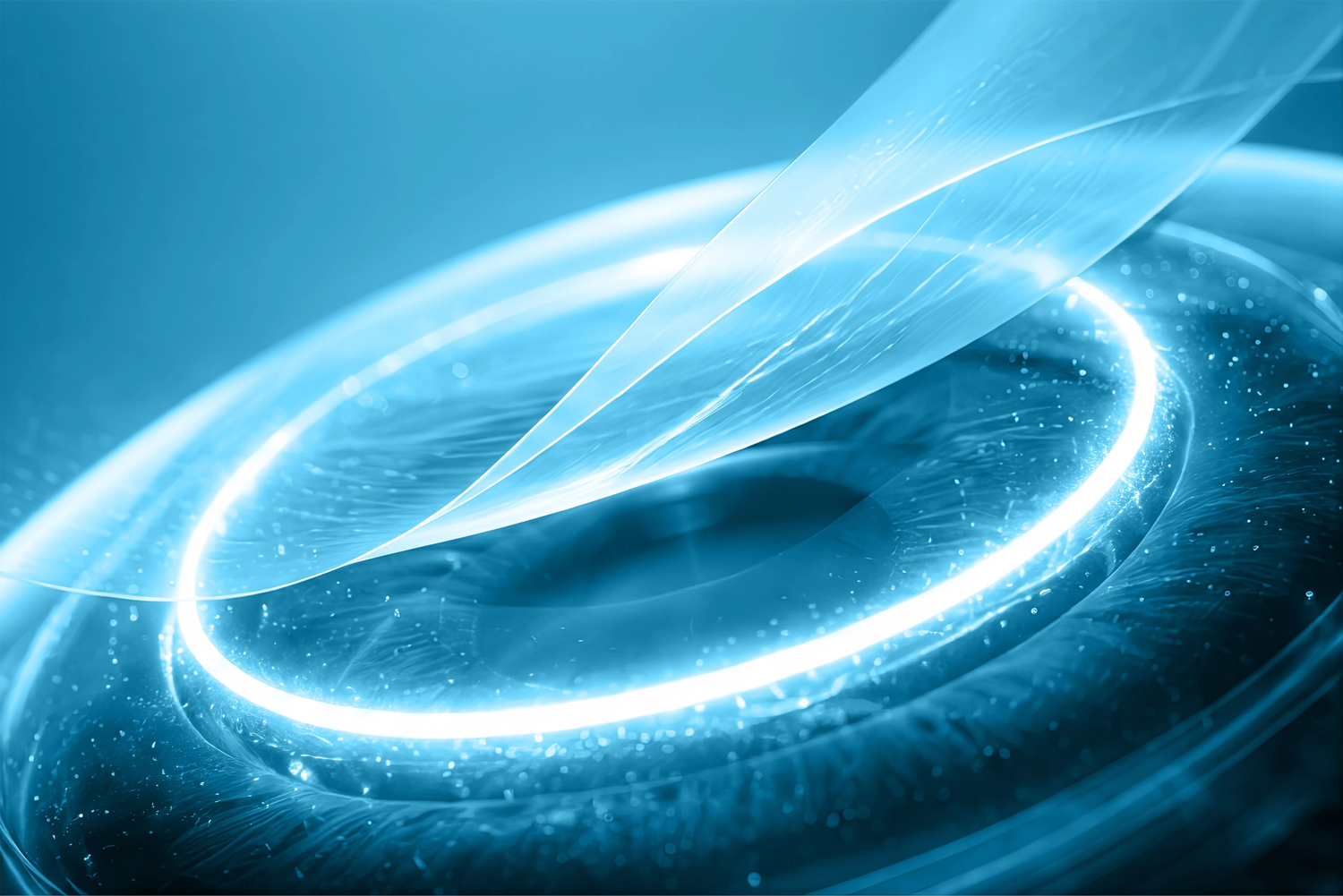 Keyvisual of eye treated with EASE (Epithelial All-femtosecond Surface Excision)